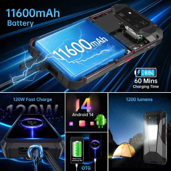 【World premier】Unihertz by 8849 Tank 4 pro Smartphone 5G with 720P Projector Dimensity 8300 36GB+1TB Cellphone 3k AMOLED Android - Image 5