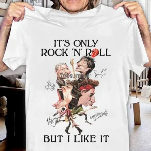Vintage Mick Jagger And Keith Richards It’S Only Rock ‘N’ Roll But I Like It Signature T Shirt