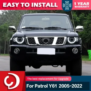 Car Styling For Nissan Patrol Y61 Headlights 2005-2022 Altima LED Headlight DRL Turn Signal High Beam Angel Eye Projector Lens