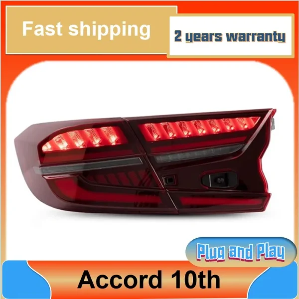Car Styling for Honda Accord 10th Taillight 2018-2022 Accord Tail Lights Rear DRL Fog Brake Turn Signal Reversing - Image 4