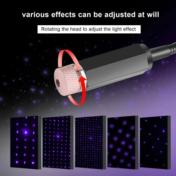 Car Romantic LED Starry Sky Night Light 5V USB Powered Galaxy Star Projector Lamp for Car Roof Room Ceiling Decor Plug and Play - Image 5