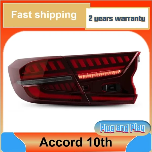 Car Styling for Honda Accord 10th Taillight 2018-2022 Accord Tail Lights Rear DRL Fog Brake Turn Signal Reversing - Image 3