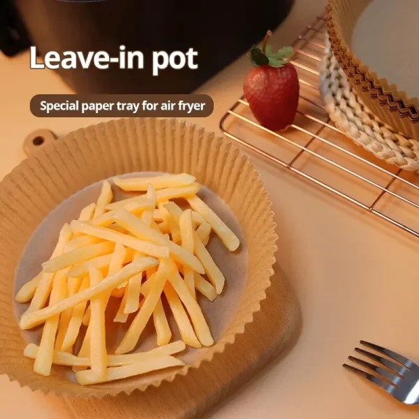 Disposable Air Fryer 50pcs/set Paper Liner 23CM Oil-proof Water-proof Airfryer Disposable Cooking Paper Trays Baking Paper - Image 3