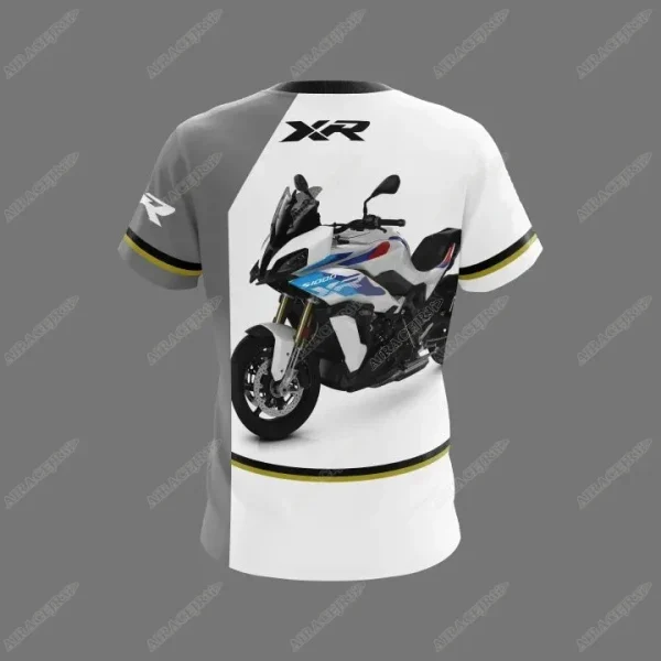 For BMW S1000 XR Motorrad Motorsport Motorcycle T-Shirt Ride ADVENTURE Travel Racing Team White Grey Short Sleeved - Image 2