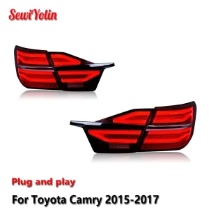 Car LED Tail Light Accessories For Toyota Camry 2015-2017 Auto Rear Fog DRL Brake Turn Signal Lamp Plug and Play