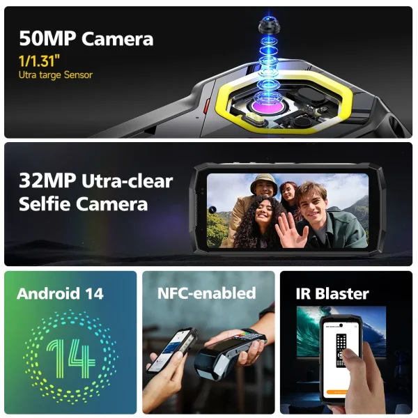 Ulefone Armor Mini 20T Pro 4.7" Rugged Phone Thermal lmaging FLIR® 5G 6200mAh Smartphone Android 14 16GB(8+8) 256GB - Image 6