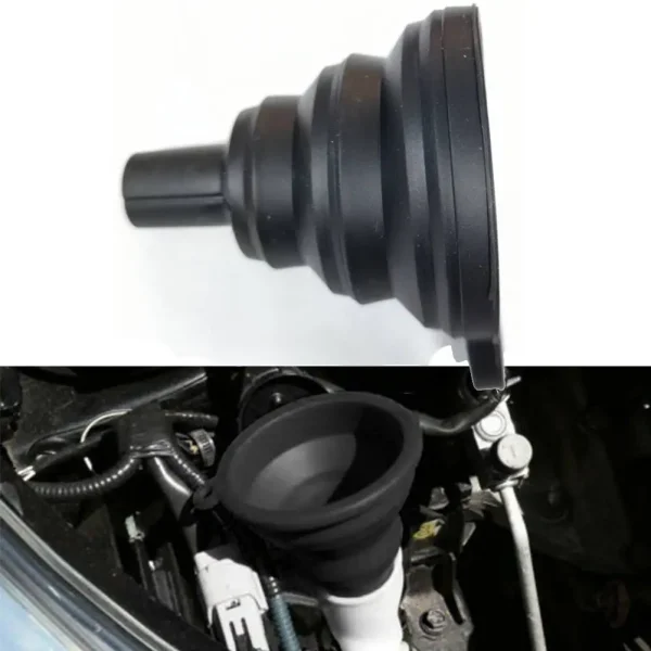Car Funnel Collapsible Foldable Funnel High Quality Motor Oil Motor Oil Fuel Saving Engine 12g Wash Coolant Black